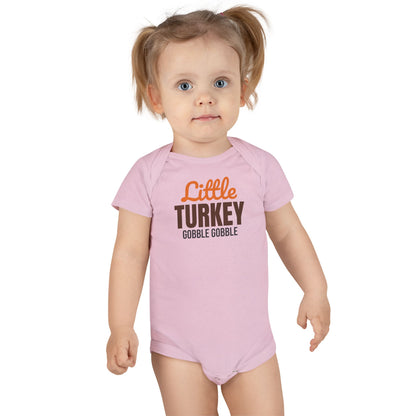 Little Turkey Thanksgiving Baby Bodysuit, Gobble Gobble Onesie