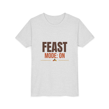 Feast Mode On Kids Shirt, Kids Funny Thanksgiving T-Shirt