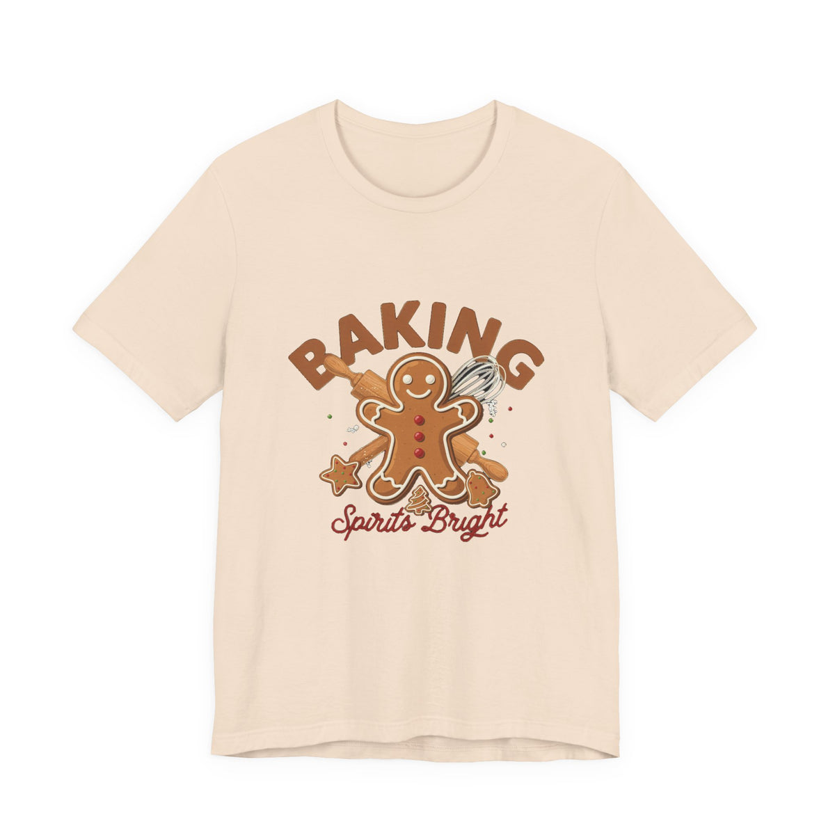 Baking Spirits Bright Shirt, Christmas Baking T-Shirt, Gingerbread Holiday Tee