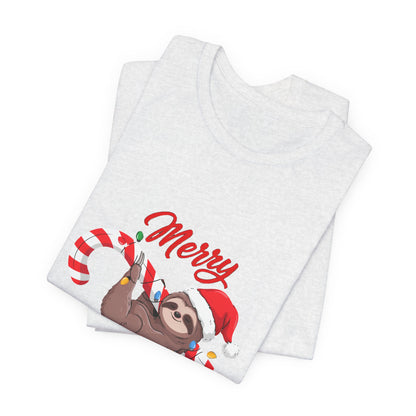 Merry Slothmas Shirt, Funny Sloth Christmas T-Shirt, Lazy Holiday Tee
