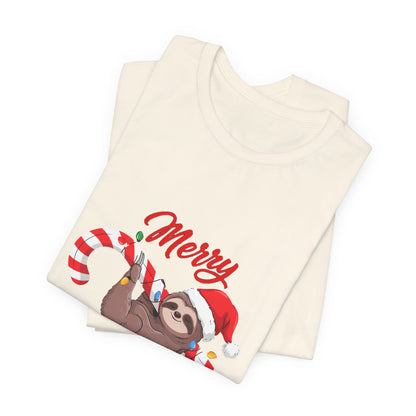 Merry Slothmas Shirt, Funny Sloth Christmas T-Shirt, Lazy Holiday Tee