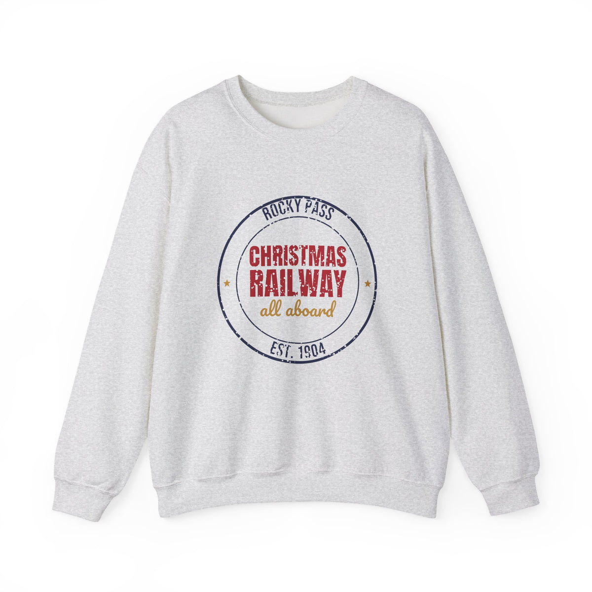 Rocky Pass Christmas Railway All Aboard Est. 1904 Sweatshirt, Vintage Christmas Crewneck Sweatshirt