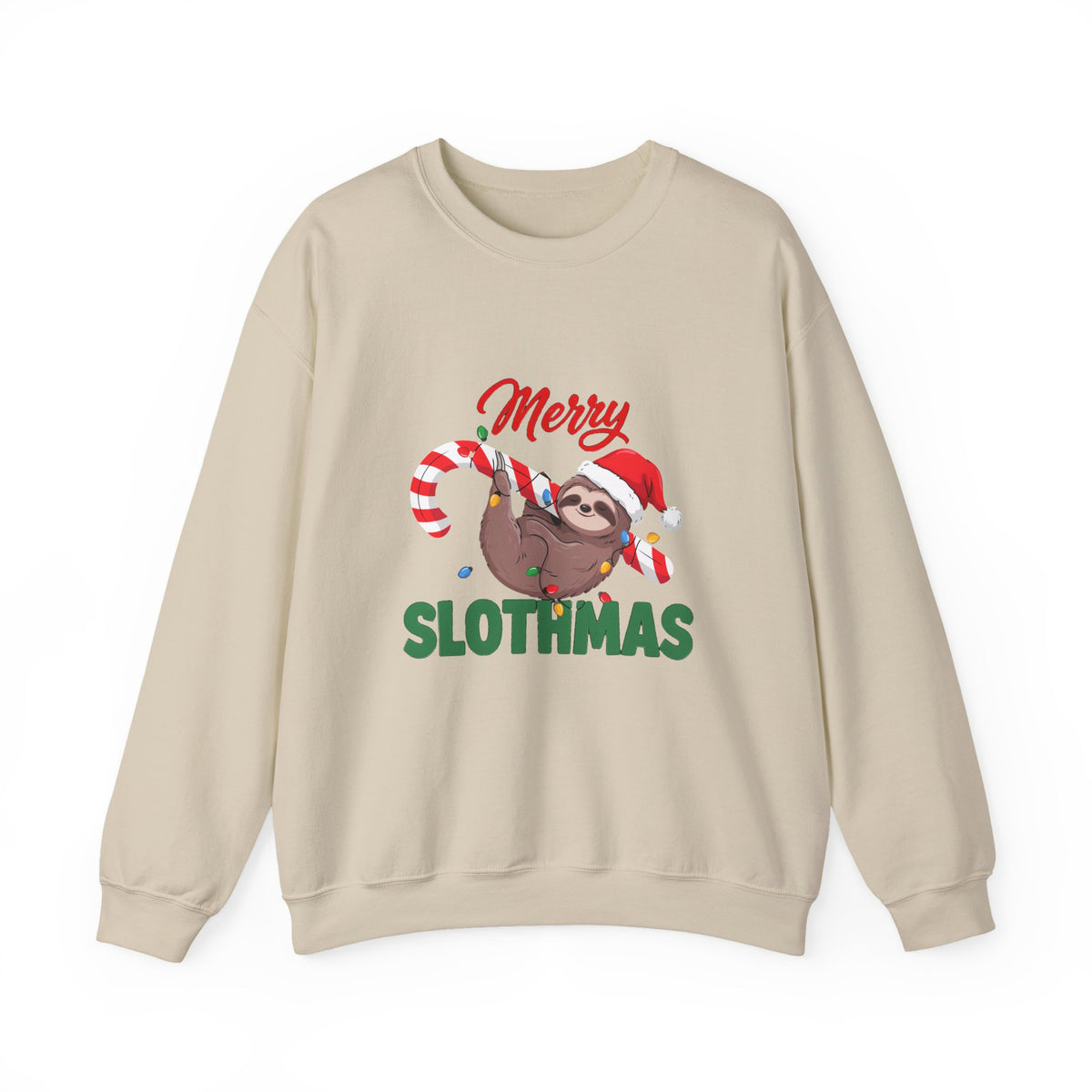 Merry Slothmas Sweatshirt, Funny Sloth Christmas Crewneck