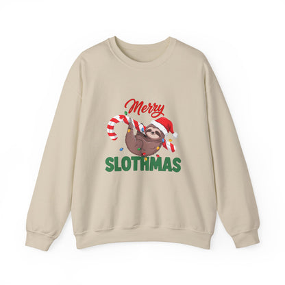 Merry Slothmas Sweatshirt, Funny Sloth Christmas Crewneck