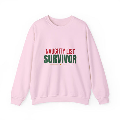 Naughty List Survivor Sweatshirt, Funny Christmas Crewneck