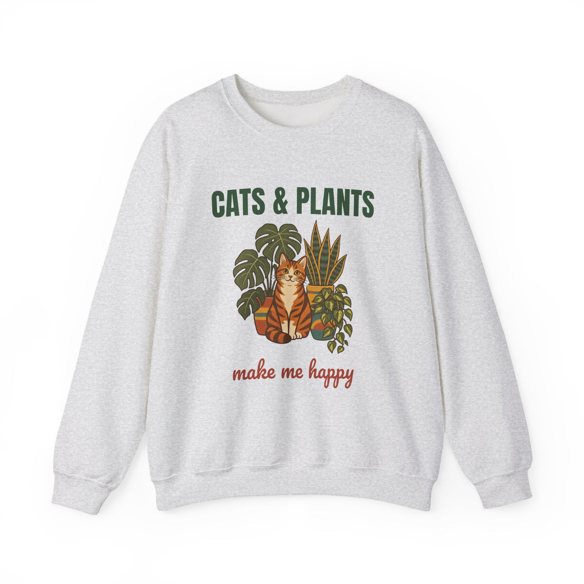 Cats and Plants Make Me Happy Sweatshirt, Vintage Cats and Plants Crewneck