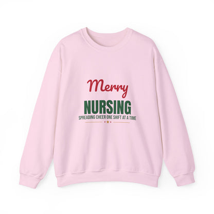 Merry Nursing Spreading Cheer One Shift at a Time Sweatshirt, Nurse Christmas Crewneck, Nurse Gift