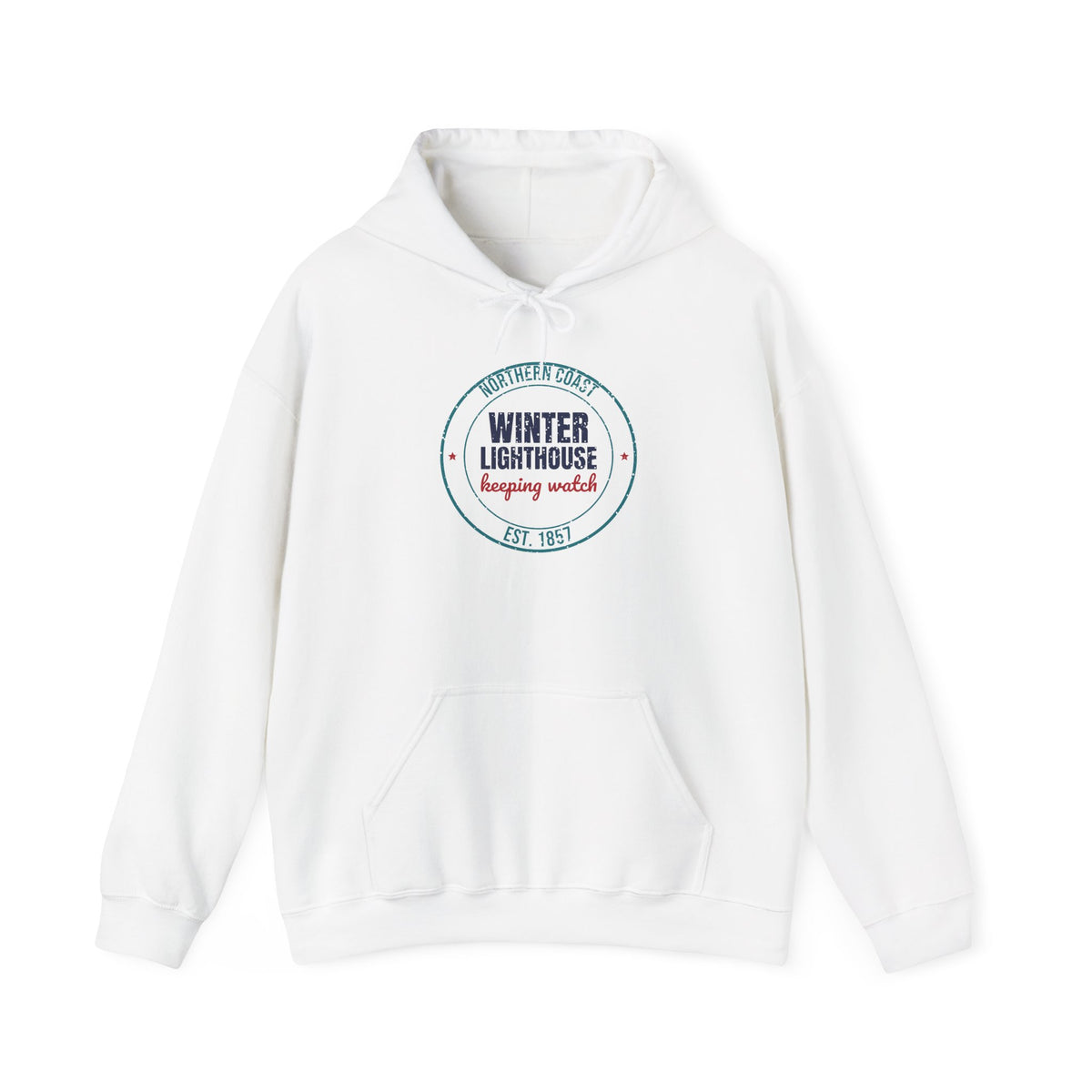 Northern Coast Winter Lighthouse Est. 1857 Hoodie, Vintage Winter Hoodie