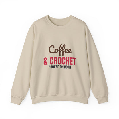 Coffee and Crochet Hooked on Both Sweatshirt