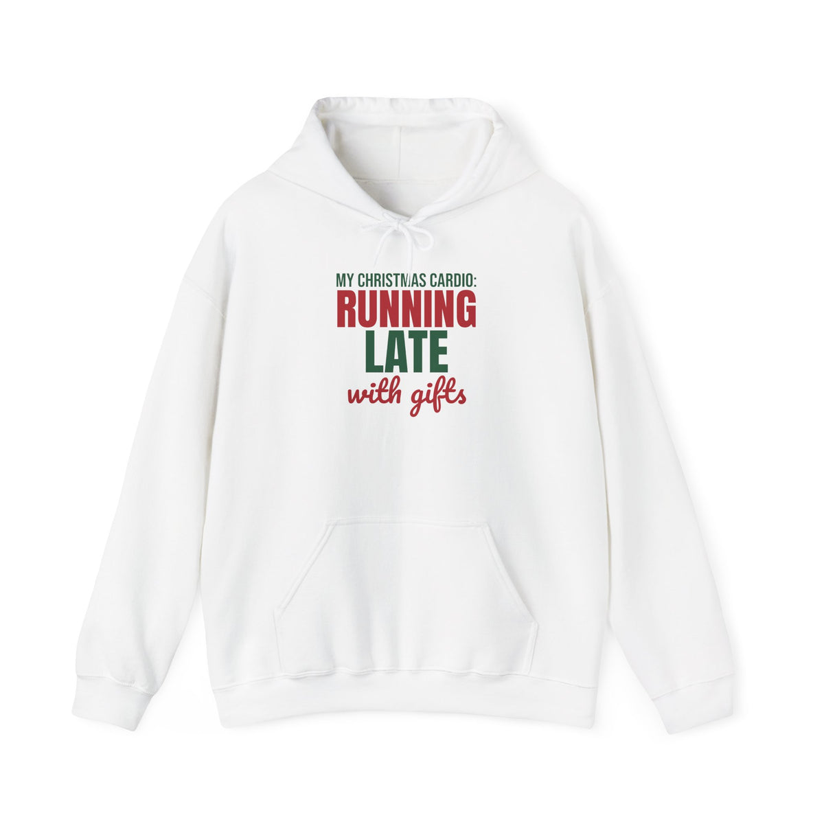 My Christmas Cardio Running Late With Gifts Hoodie, Funny Christmas Hoodie