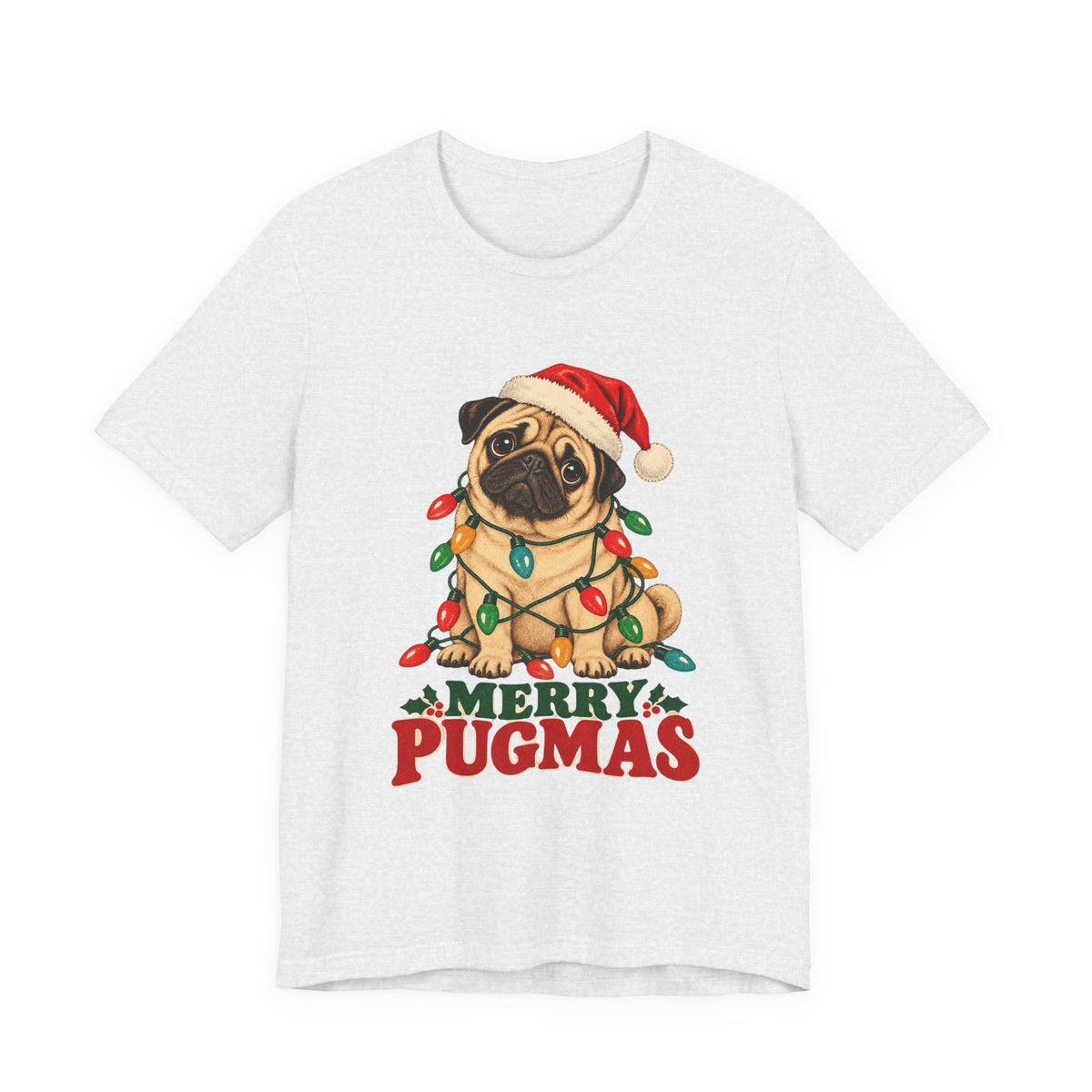 Merry Pugmas Pug in Christmas Lights Shirt, Pug Christmas T-Shirt, Pug Christmas Gift