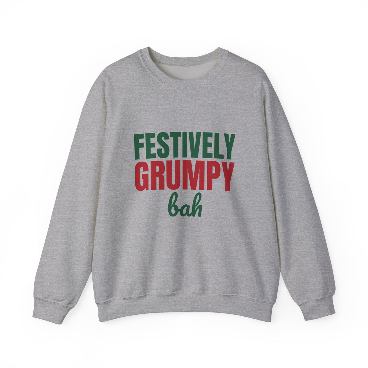 Festively Grumpy Bah Sweatshirt, Funny Christmas Crewneck Sweatshirt