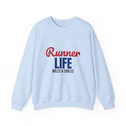 Runner Life Miles and Smiles Sweatshirt, Runner Crewneck Sweatshirt