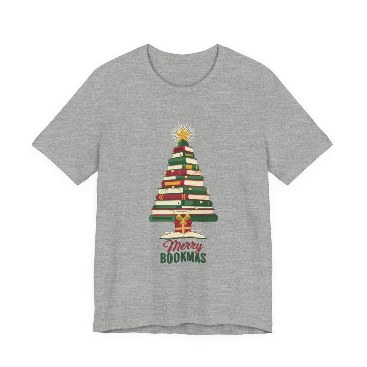 Merry Bookmas Shirt, Book Lover Christmas T-Shirt, Bookish Holiday Tee