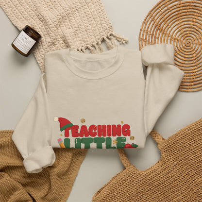 Teaching Little Elves Sweatshirt, Teacher Christmas Crewneck, Cozy Holiday Teacher Sweater