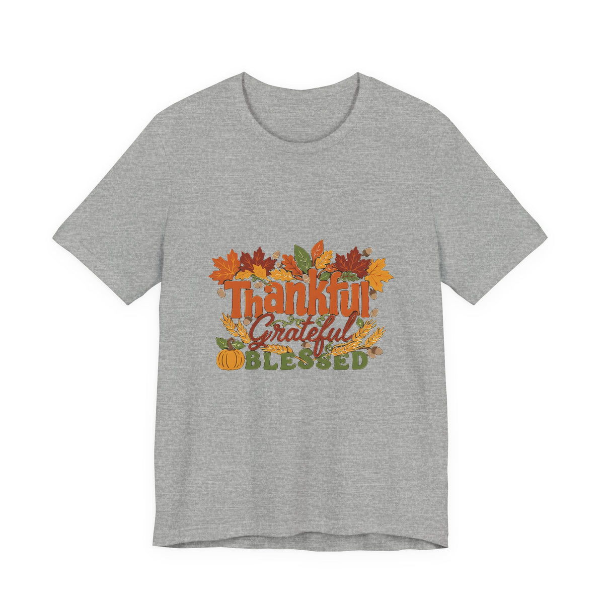 Thankful Grateful Blessed Shirt, Fall Thanksgiving T-Shirt, Autumn Leaves Tee
