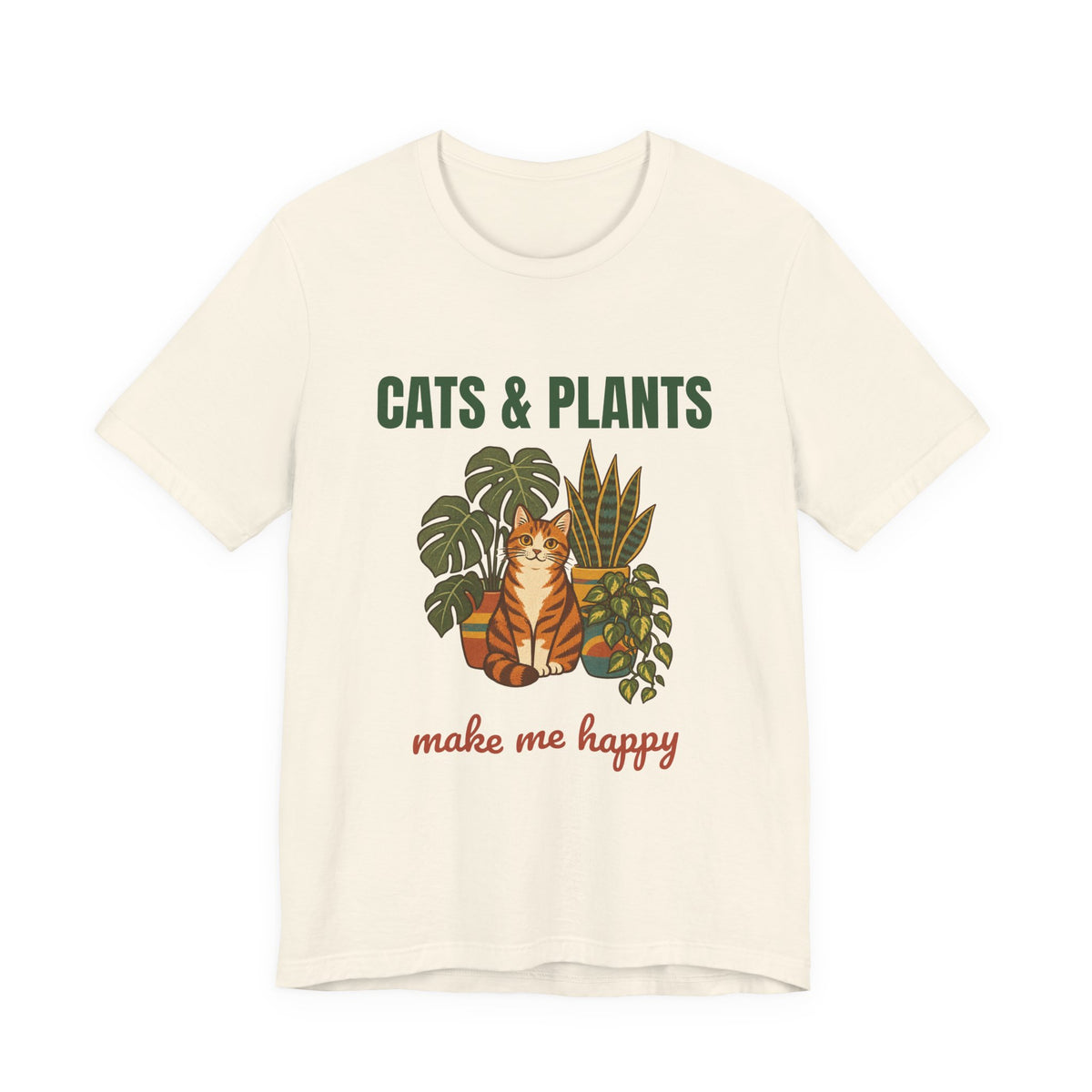 Cats and Plants Make Me Happy Shirt, Retro Cats and Plants T-Shirt, Vintage Cats and Plants Gift