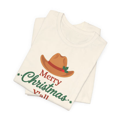 Merry Christmas Y'all Shirt, Western Christmas T-Shirt, Southern Holiday Tee