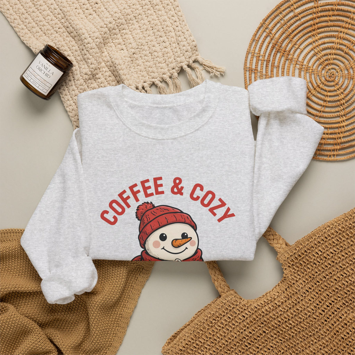 Coffee and Cozy Season Snowman Sweatshirt