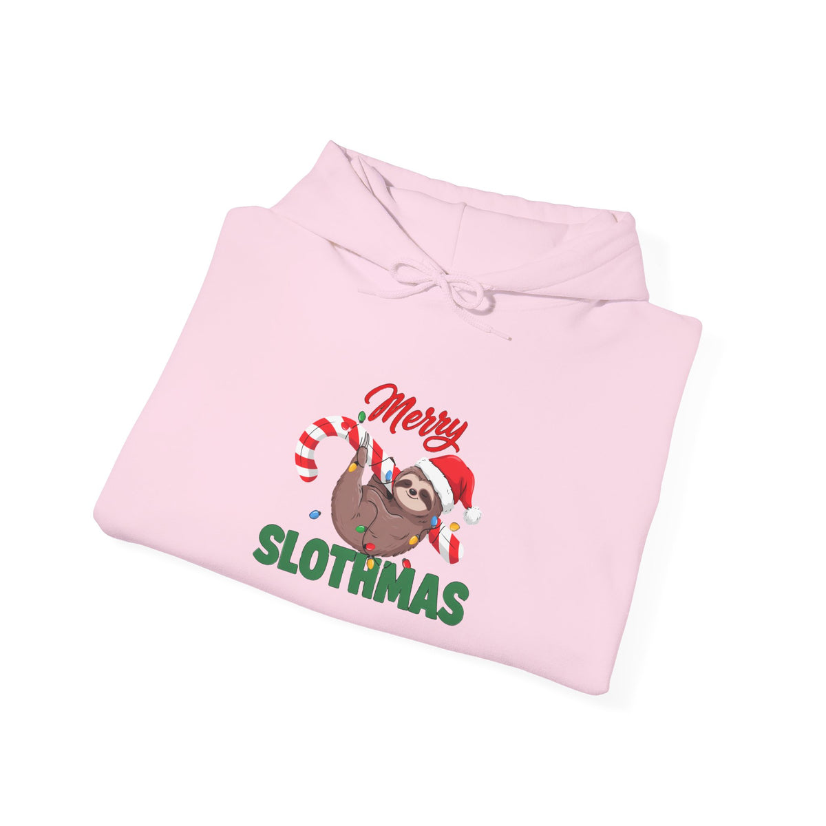 Merry Slothmas Hoodie, Funny Sloth Christmas Hooded Sweatshirt
