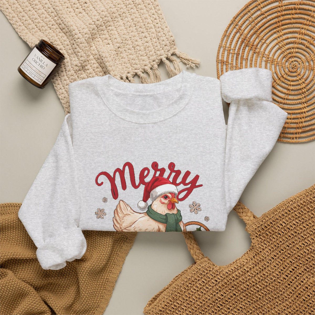 Merry Cluckmas Sweatshirt, Chicken Christmas Crewneck, Chicken Mom Gift