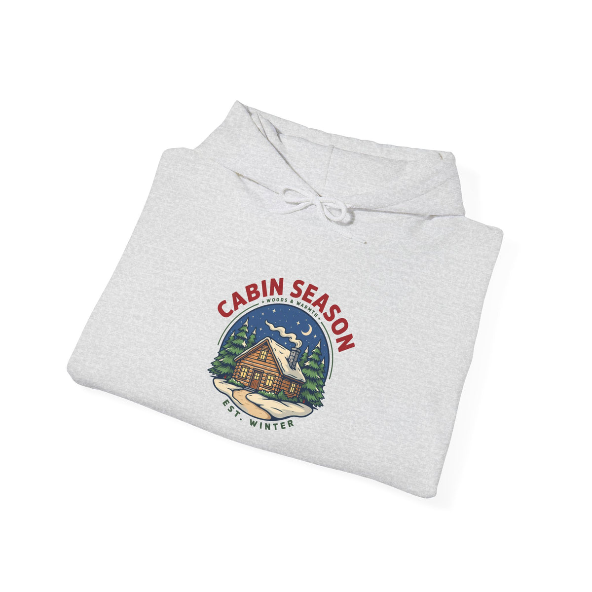 Cabin Season Hoodie, Winter Cabin Hooded Sweatshirt