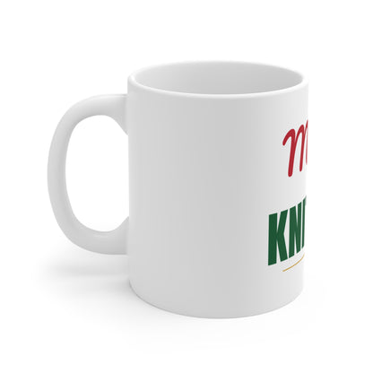 Merry Knitmas Mug, Knitter Christmas Coffee Mug 11oz