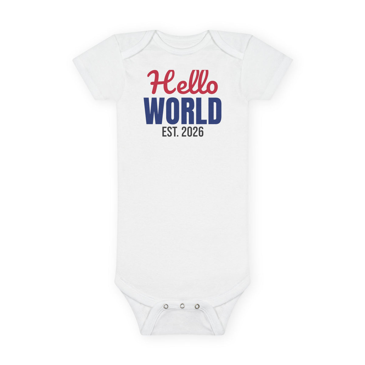 Hello World Est 2026 Newborn Baby Bodysuit, Coming Home Outfit