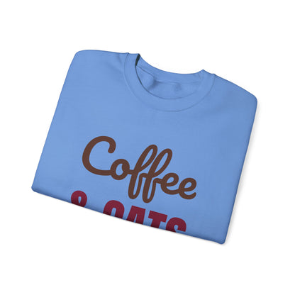 Coffee and Cats That's All I Need Sweatshirt, Cat Lover Crewneck