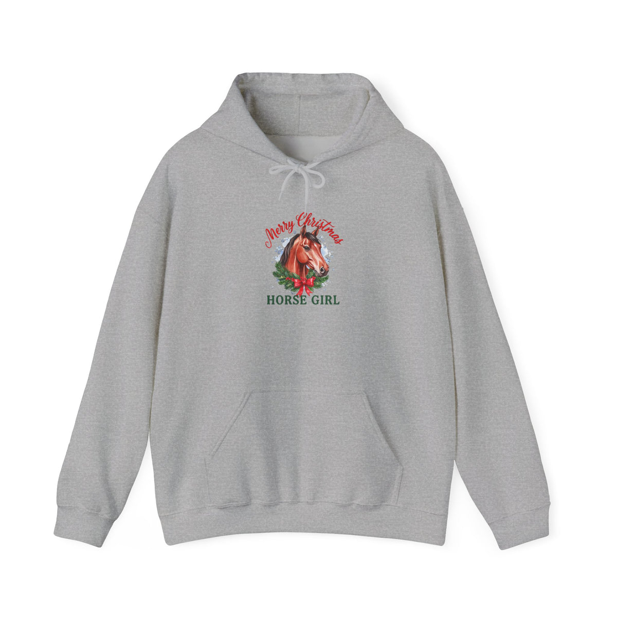 Merry Christmas Horse Girl Hoodie, Horse Lover Christmas Hooded Sweatshirt