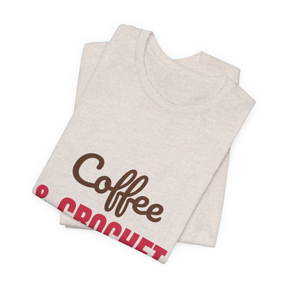 Coffee and Crochet Hooked on Both Shirt, Crochet T-Shirt, Crochet Lover Gift