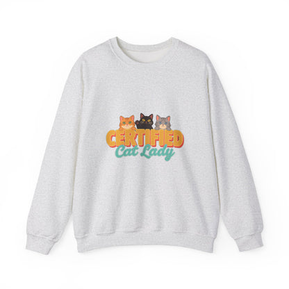 Certified Cat Lady Sweatshirt, Retro Cat Mom Crewneck, Cat Lover Gift