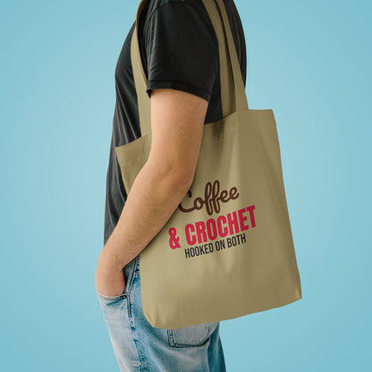 Coffee and Crochet Hooked on Both Tote Bag