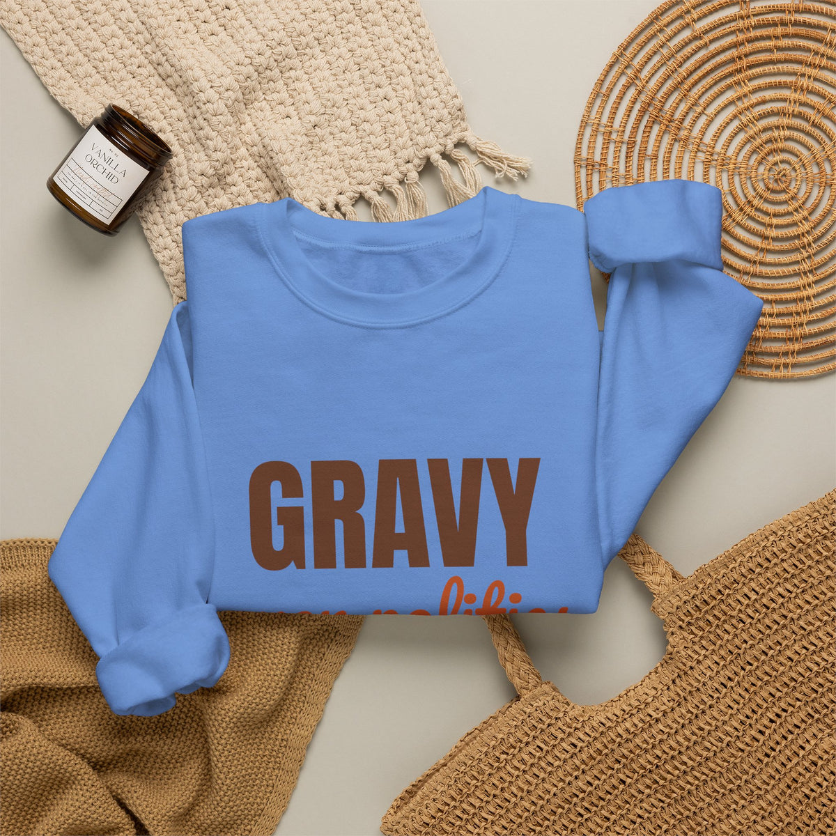 Gravy Over Politics Thanksgiving Rules Sweatshirt, Funny Thanksgiving Gravy Crewneck