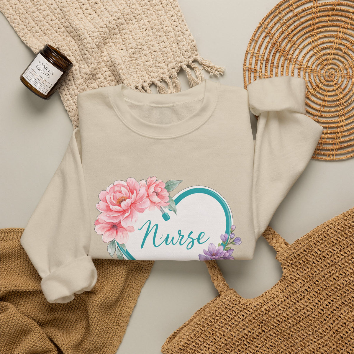 Nurse Life Sweatshirt, Floral Nurse Crewneck, RN Gift