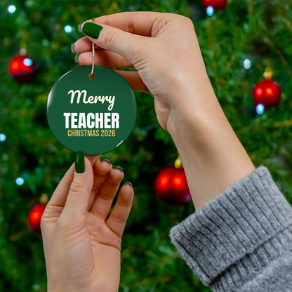 Merry Teacher Christmas Ornament 2026, Teacher Keepsake Ornament, Teacher Gift