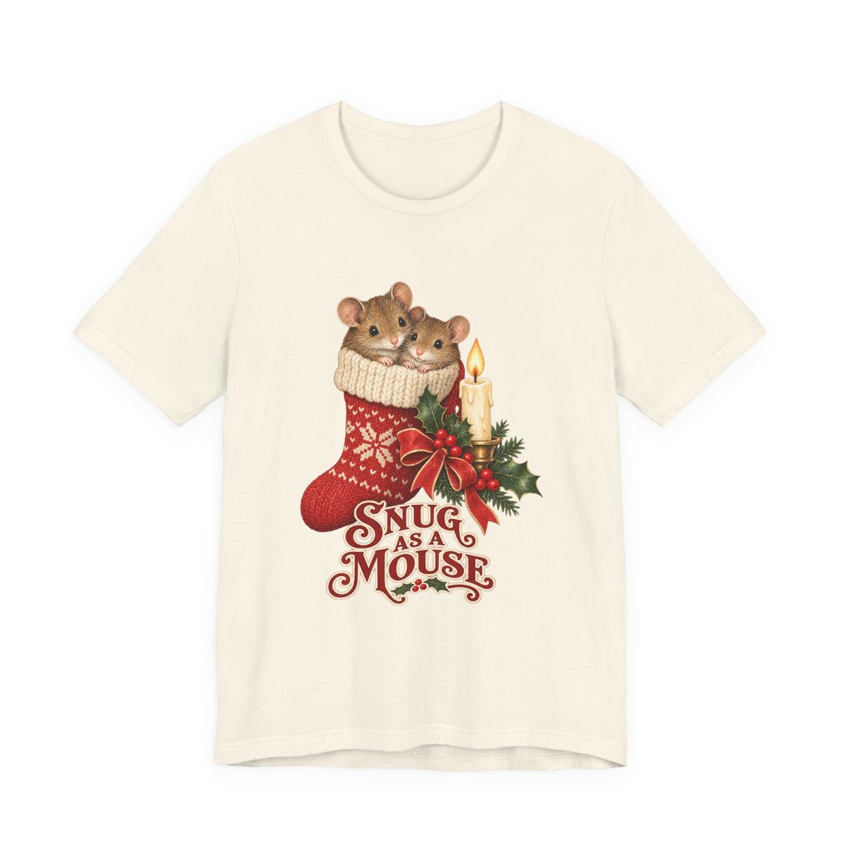Snug as a Mouse Christmas Stocking Mice Shirt, Christmas Mice T-Shirt, Christmas Mice Gift
