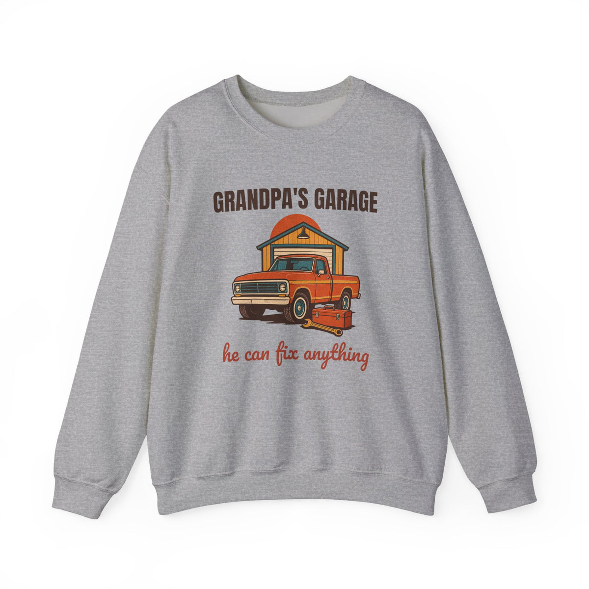 Grandpa's Garage He Can Fix Anything Sweatshirt, Vintage Grandpa's Garage Crewneck