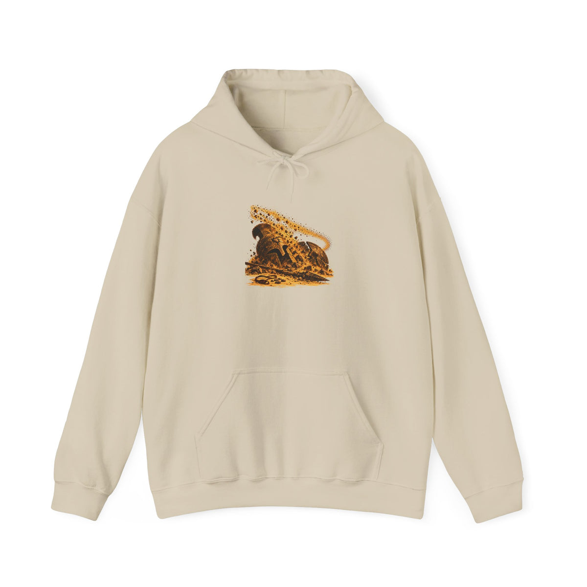 The Giant and the Sling Hoodie, Symbolic Fine Art Hooded Sweatshirt, By Xudeyda