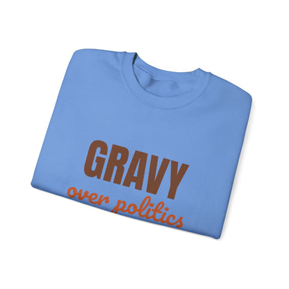 Gravy Over Politics Thanksgiving Rules Sweatshirt, Funny Thanksgiving Gravy Crewneck