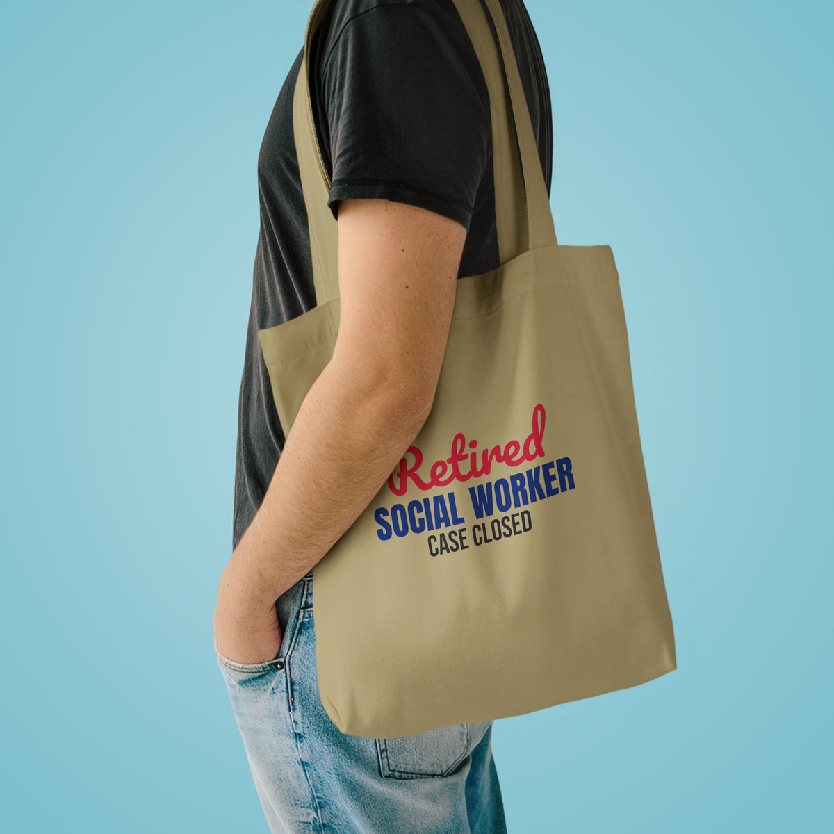 Retired Social Worker Case Closed Tote Bag, Retired Social Worker Canvas Tote Bag