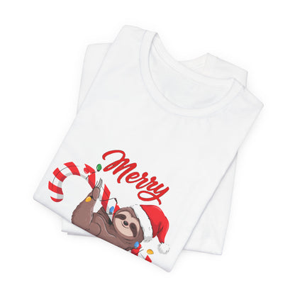 Merry Slothmas Shirt, Funny Sloth Christmas T-Shirt, Lazy Holiday Tee