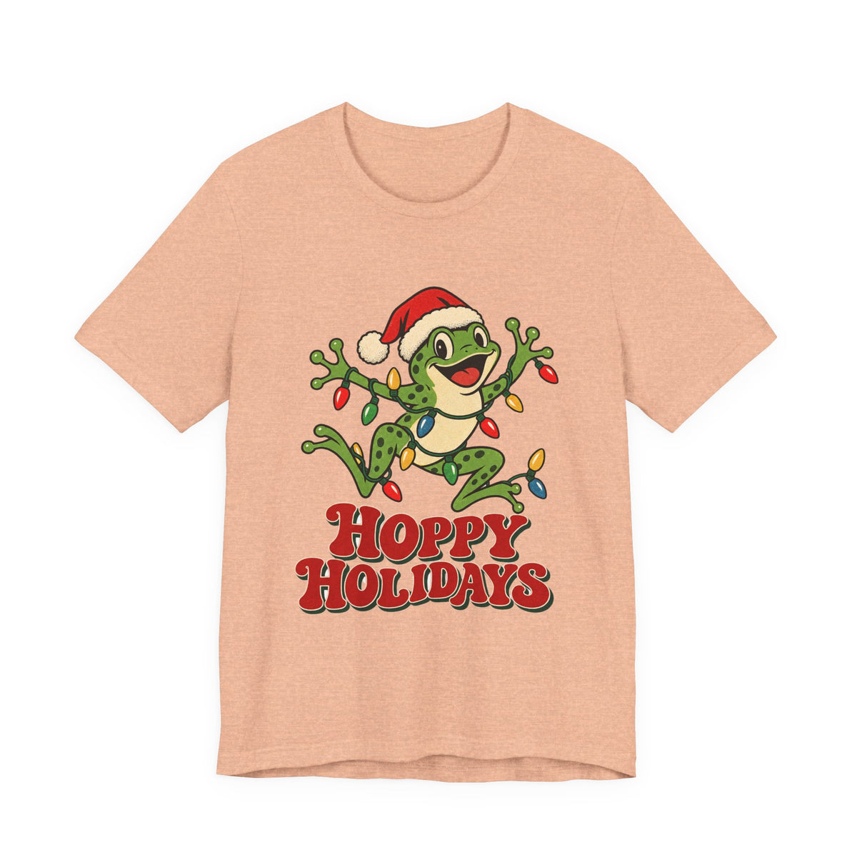 Hoppy Holidays Frog in Christmas Lights Shirt, Frog Christmas T-Shirt, Frog Christmas Gift