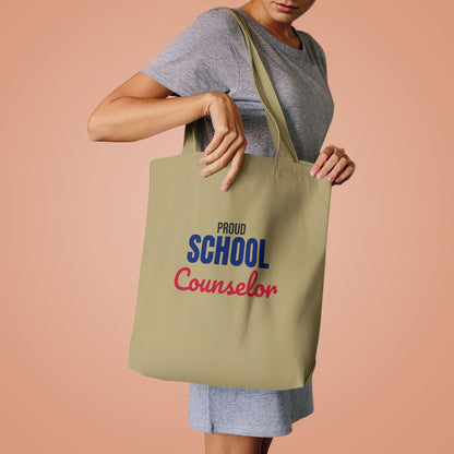Proud School Counselor Tote Bag, School Counselor Canvas Tote Bag