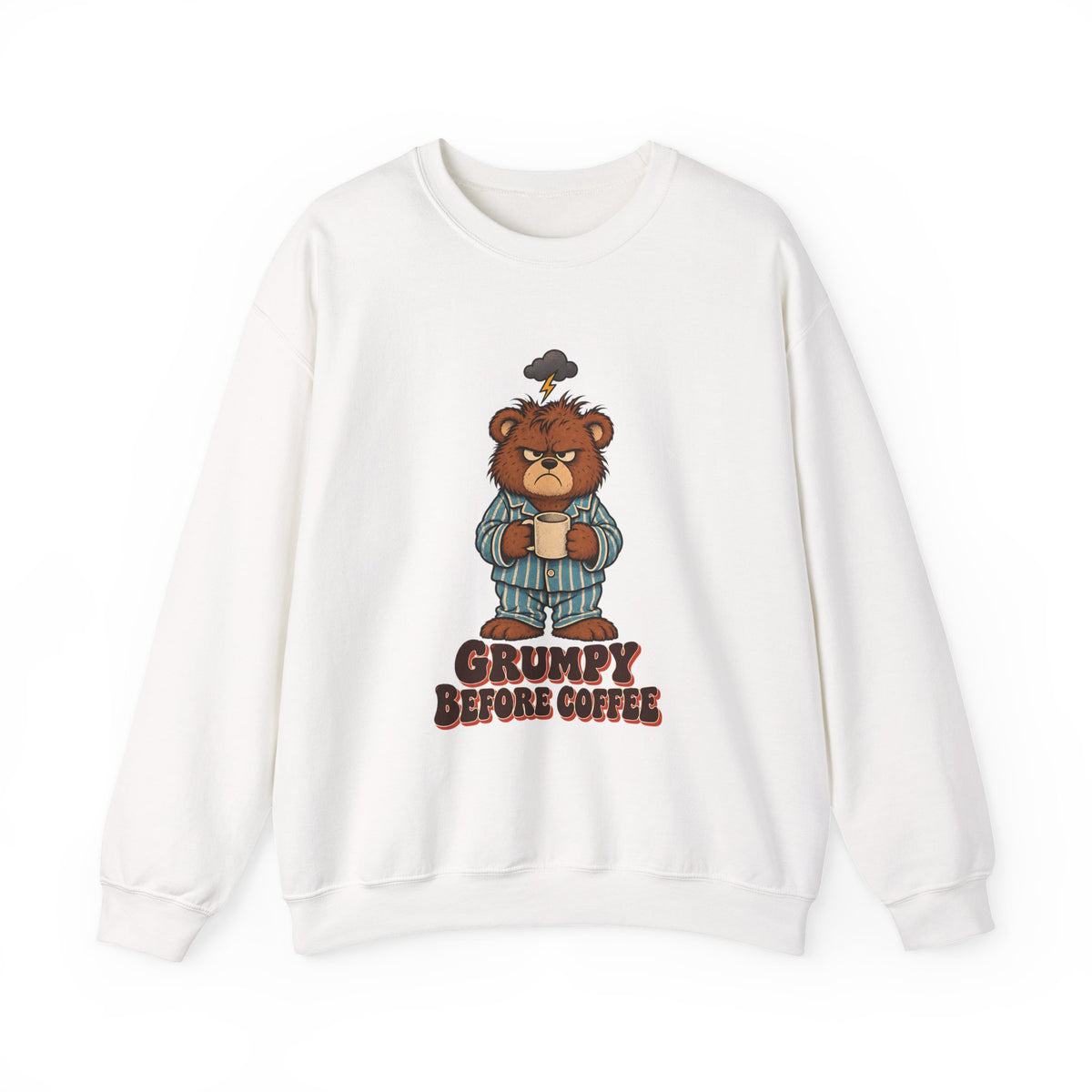 Grumpy Before Coffee Bear Sweatshirt, Funny Coffee Bear Crewneck Sweatshirt