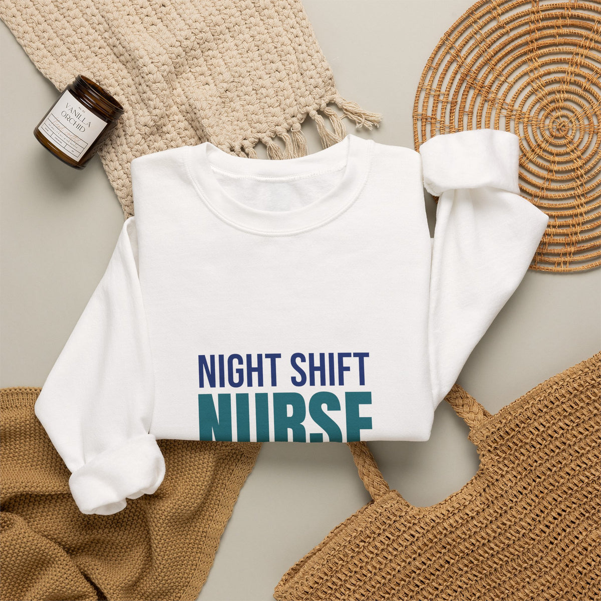 Night Shift Nurse Running on Coffee Sweatshirt, Nurse Crewneck, Nurse Gift