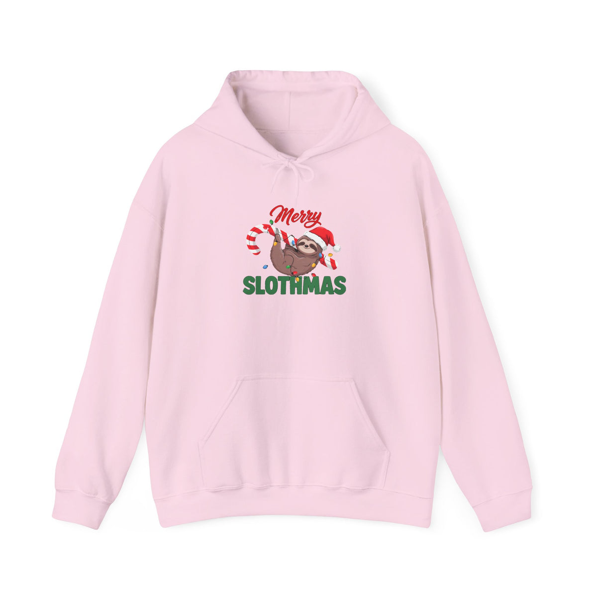 Merry Slothmas Hoodie, Funny Sloth Christmas Hooded Sweatshirt