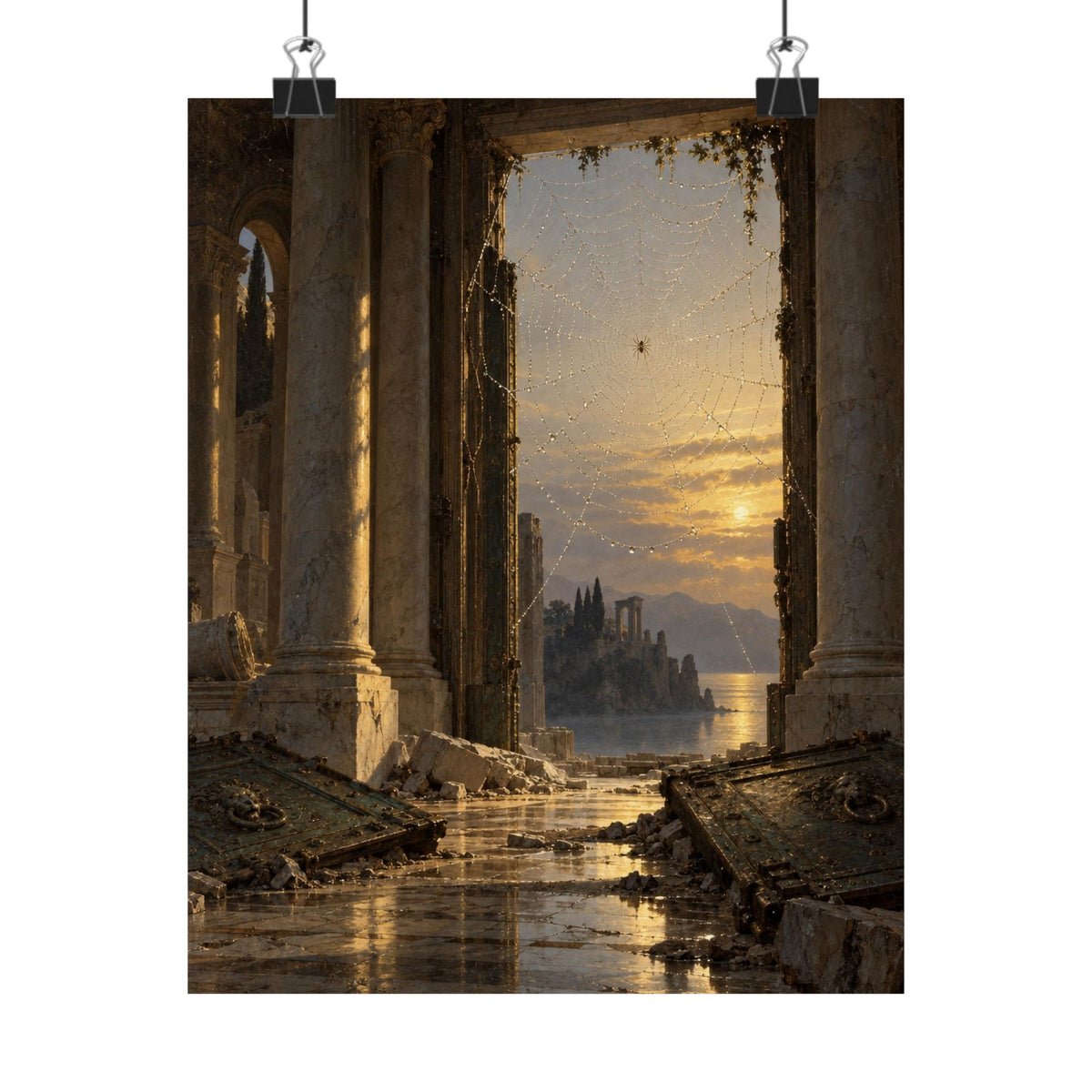 The Guardian of the Ruined Palace Art Print Poster, Symbolic Oil Painting Wall Art, By Xudeyda