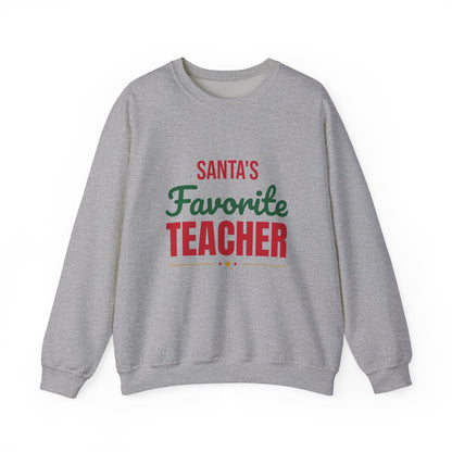 Santa's Favorite Teacher Sweatshirt, Teacher Christmas Crewneck, Teacher Gift