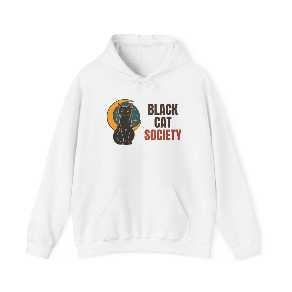 Black Cat Society Vintage Moon Hoodie, Vintage Black Cat Society Hoodie